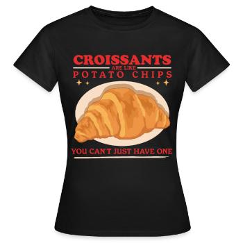 Croissant Croissant Croissant Croissant Beugel Cadeau - T-shirt Femme - noir - Devant - AI Model Female 172 dark (172cm)