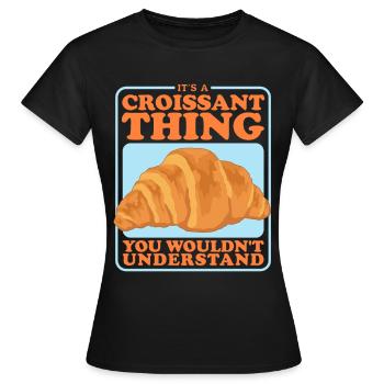 Croissant Croissant Croissant Croissant Cadeaux - T-shirt Femme - noir - Devant - AI Model Female 172 dark (172cm)