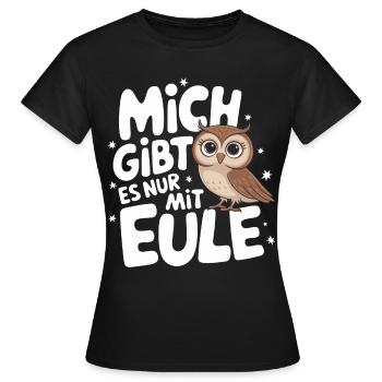 oiseau de nuit hibou hibou oiseau - T-shirt Femme - noir - Devant - AI Model Female 172 dark (172cm)