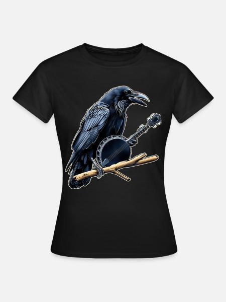 Raven Crow Bluegrass Banjo Spieler - Frauen T-Shirt - Schwarz