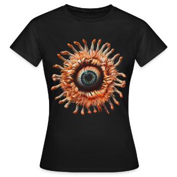 Weirdcore Aesthetic Flower Human Eyeball - Women's T-Shirt - black - Front - AI Model Female 172 dark (172cm)