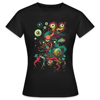 Weirdcore Aesthetic Eyes Eyeballs Branches Dreamcor - Women's T-Shirt - black - Front - AI Model Female 172 dark (172cm)