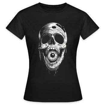 Weirdcore Aesthetic Skull Eyeball Creepy S - Women's T-Shirt - black - Front - AI Model Female 172 dark (172cm)