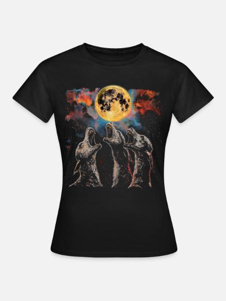 El Chupacabra Crypto Cryptozoology Howling Moon - Women's T-Shirt - black