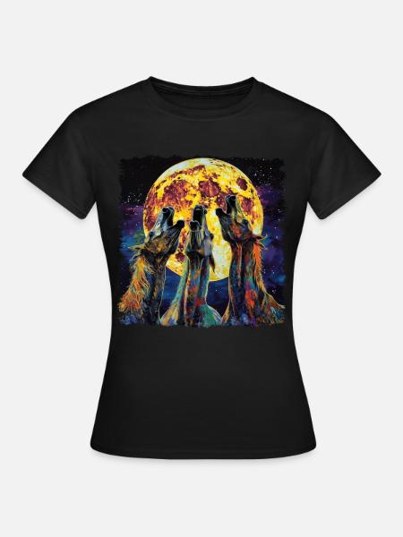 Appaloosa Pferd Howling Moon - Frauen T-Shirt - Schwarz