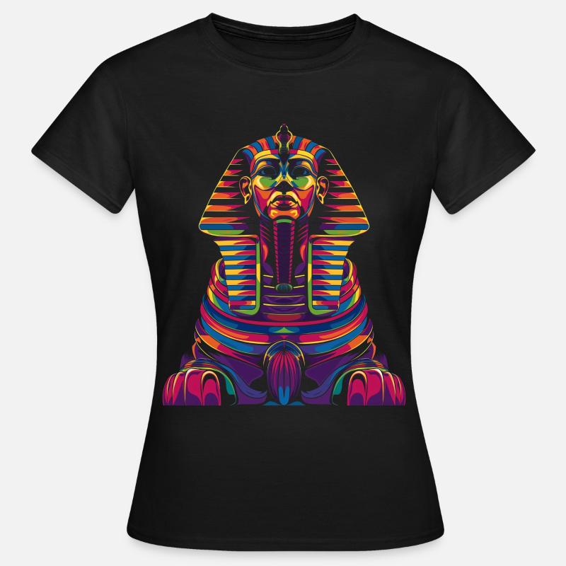 Chat Sphynx Pharaon Égypte Pop Art - T-shirt Femme - noir
