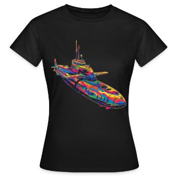 Submarine Submariner Veteran Popart - Women's T-Shirt - black - Front - AI Model Female 172 dark (172cm)
