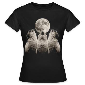 Chat de l’Himalaya Lune hurlante - T-shirt Femme - noir - Devant - AI Model Female 172 dark (172cm)