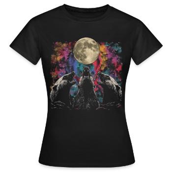 Miel Blaireau Ratel Lune Hurlante - T-shirt Femme - noir - Devant - AI Model Female 172 dark (172cm)
