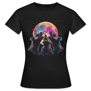 Miel Blaireau Ratel Lune Hurlante - T-shirt Femme - noir - Devant - AI Model Female 172 dark (172cm)