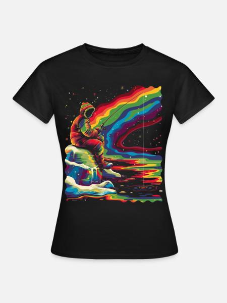 Pêche sur glace Pêcheur Pêcheur Popart - T-shirt Femme - noir
