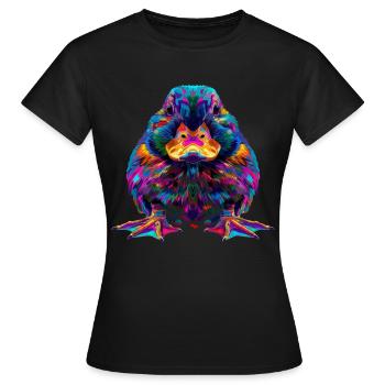 Ornithorynque mammifère Popart - T-shirt Femme - noir - Devant - AI Model Female 172 dark (172cm)