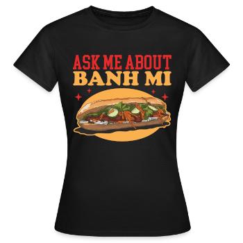 Cadeau Banh Mi Bánh Mì - T-shirt Femme - noir - Devant - AI Model Female 172 dark (172cm)