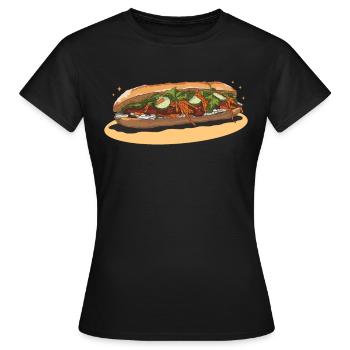 Cadeaux Banh Mi Bánh Mì - T-shirt Femme - noir - Devant - AI Model Female 172 dark (172cm)