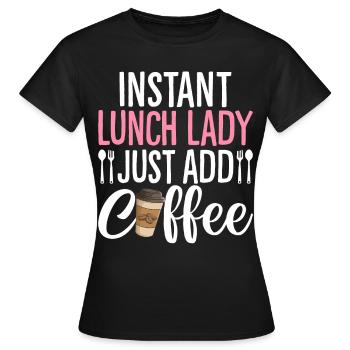 Cafétéria Employé Déjeuner Dame Déjeuner Instantané Dame - T-shirt Femme - noir - Devant - AI Model Female 172 dark (172cm)