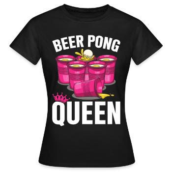 Beer Pong Queen Beer Pong Girl Player Jeu à boire - T-shirt Femme - noir - Devant - AI Model Female 172 dark (172cm)