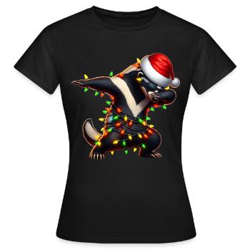 Dabbing Honey Badger Ratel Lunettes de soleil mignon - T-shirt Femme - noir - Devant - AI Model Female 172 dark (172cm)