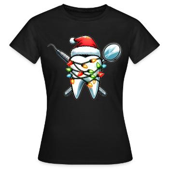 Zahnarzt Zahnarzthelferin Hygiene Weihnachtsmütze - Frauen T-Shirt - Schwarz - Vorne - AI Model Female 172 dark (172cm)