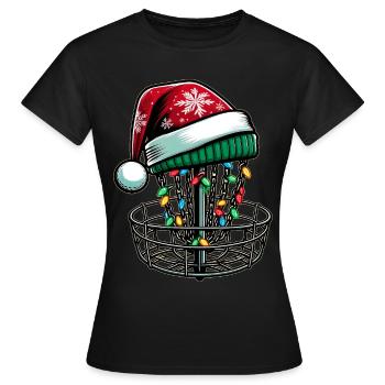 Disc Golf Disc Golfing Disc Golfer Weihnachtsmütze - Frauen T-Shirt - Schwarz - Vorne - AI Model Female 172 dark (172cm)