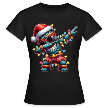Dabbing Tiki Luau Masque Tiki Hawaïen - T-shirt Femme - noir - Devant - AI Model Female 172 dark (172cm)