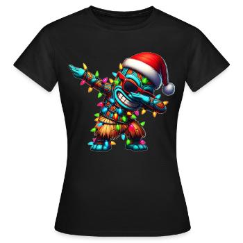 Dabbing Tiki Luau Masque Tiki Hawaïen - T-shirt Femme - noir - Devant - AI Model Female 172 dark (172cm)