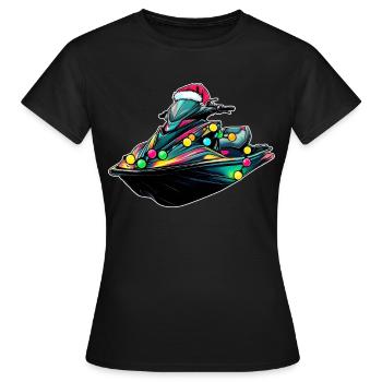 Jet Ski Jet Skiing Weihnachtsmütze Xmas - Frauen T-Shirt - Schwarz - Vorne - AI Model Female 172 dark (172cm)