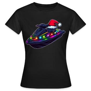 Jet Ski Jet Skiing Weihnachtsmütze Xmas - Frauen T-Shirt - Schwarz - Vorne - AI Model Female 172 dark (172cm)