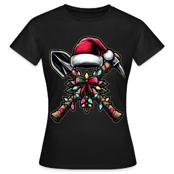 Pickel und Schaufel Archäologe Archäologie - Frauen T-Shirt - Schwarz - Vorne - AI Model Female 172 dark (172cm)