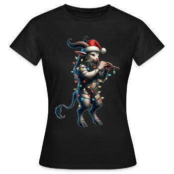 Faun Satyrs Ziege Männer Antike griechische Weihna - Frauen T-Shirt - Schwarz - Vorne - AI Model Female 172 dark (172cm)