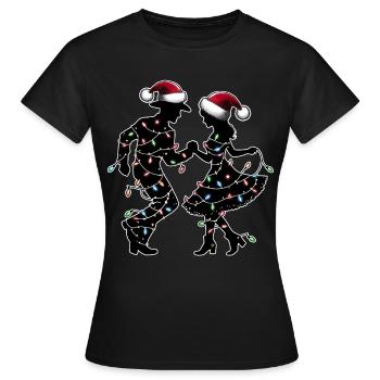 Line Dance Line Dancing Line Dancer Weihnachtsmütz - Frauen T-Shirt - Schwarz - Vorne - AI Model Female 172 dark (172cm)