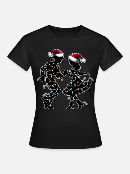 Line Dance Line Dancing Line Dancer Christmas Hat - Women's T-Shirt - black