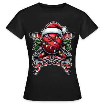 Hockey de rue Hockey en ligne Balle de bâton de hockey - T-shirt Femme - noir - Devant - AI Model Female 172 dark (172cm)
