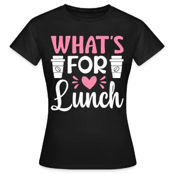 Déjeuner pour le personnel de la cafétéria - T-shirt Femme - noir - Devant - AI Model Female 172 dark (172cm)