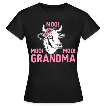 Lustige Kuh Rinder Färse Muh Muh Muh Oma - Frauen T-Shirt - Schwarz - Vorne - AI Model Female 172 dark (172cm)