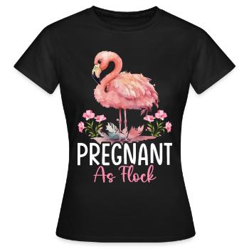 Flamant rose troupeau enceinte femme enceinte comme troupeau - T-shirt Femme - noir - Devant - AI Model Female 172 dark (172cm)
