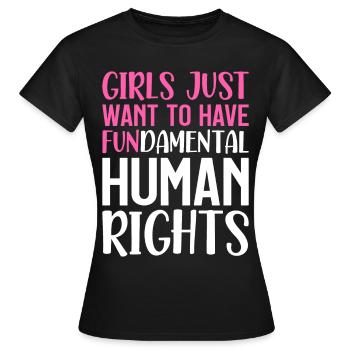 Liberale Feministinnen Mädchen Grundlegende Mensch - Frauen T-Shirt - Schwarz - Vorne - AI Model Female 172 dark (172cm)