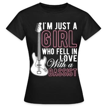 Girl in Love with Bassist Bassist Girl - Women's T-Shirt - black - Front - AI Model Female 172 dark (172cm)