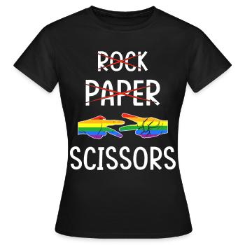 LGBTQ Lesbian Rock Paper Scissors - Women's T-Shirt - black - Front - AI Model Female 172 dark (172cm)