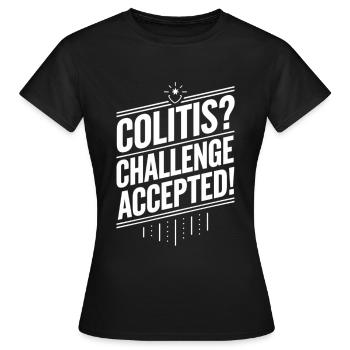 Colitis? Challenge Accepted! – Motivierendes CED D - Frauen T-Shirt - Schwarz - Vorne - AI Model Female 172 dark (172cm)