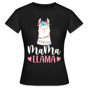 Mama Llama Llama Alpaca Mama - Women's T-Shirt - black - Front - AI Model Female 172 dark (172cm)