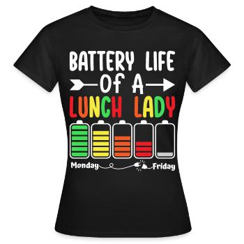 Autonomie de la batterie d’un employé dans le - T-shirt Femme - noir - Devant - AI Model Female 172 dark (172cm)