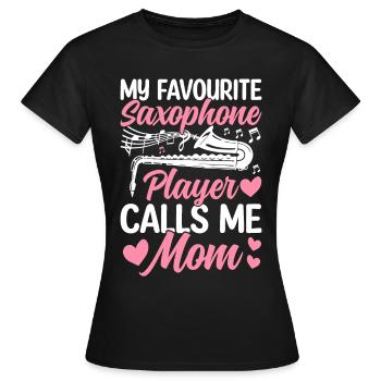 Saxophonist Mama Saxophonist Mama Saxophonist Kind - Frauen T-Shirt - Schwarz - Vorne - AI Model Female 172 dark (172cm)