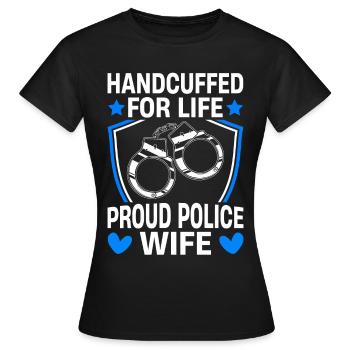 La vie menottée Police Femme Policier - T-shirt Femme - noir - Devant - AI Model Female 172 dark (172cm)
