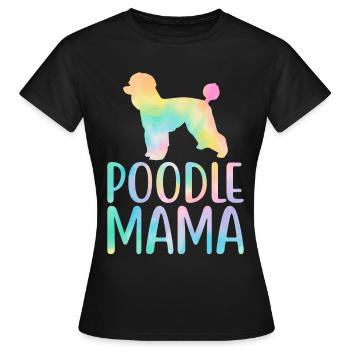 Pudel Mama Pudel Hundeliebhaber - Frauen T-Shirt - Schwarz - Vorne - AI Model Female 172 dark (172cm)