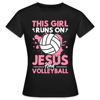 Cette fille court sur Jésus et - T-shirt Femme - noir - Devant - AI Model Female 172 dark (172cm)