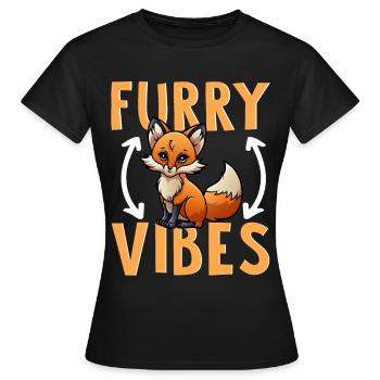 Furry Fandom Furries Fursona Furry Vibes - Women's T-Shirt - black - Front - AI Model Female 172 dark (172cm)