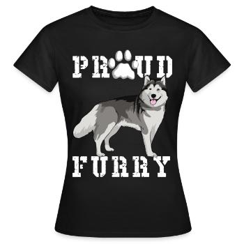 Furry Fandom Furries Fursona Proud Furry - Women's T-Shirt - black - Front - AI Model Female 172 dark (172cm)
