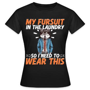 Furry Fandom Furries Fursona Fursuit Is In The - Women's T-Shirt - black - Front - AI Model Female 172 dark (172cm)