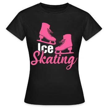 skating skating Figure skating - Women's T-Shirt - black - Front - AI Model Female 172 dark (172cm)