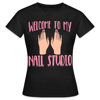 Technicien des ongles Artiste des ongles Bienvenue dans mon - T-shirt Femme - noir - Devant - AI Model Female 172 dark (172cm)